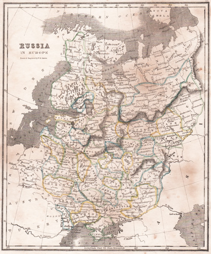 lizars russia in europe1825 map